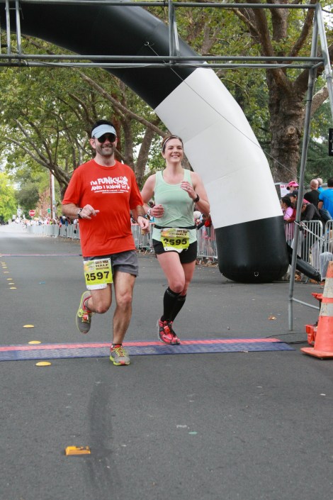 Crossing the finish! 2:18:45 CA Trip 20