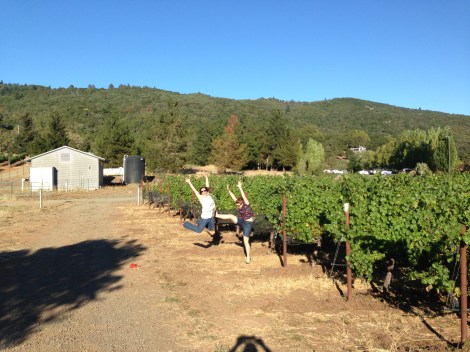 I love how it looks like she's kicking me across the vineyard in this shot, haha! CA Trip 26